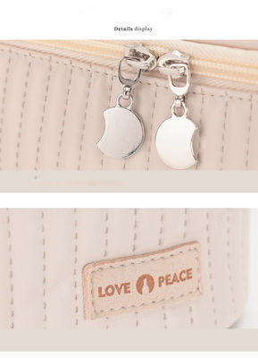 Sac à main cosmétique en PU imperméable pour femme avec fermeture à fermeture à glissière et conception portable