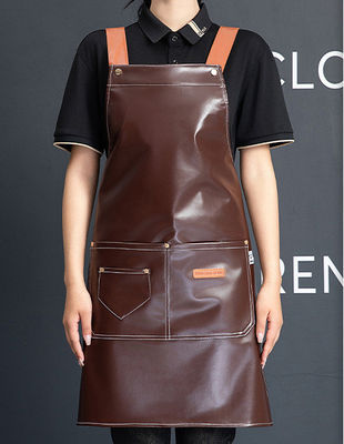 Logo personnalisé cuir imperméable à l'eau tablier de cuisinier pour café restaurants travail cuisine type d'article
