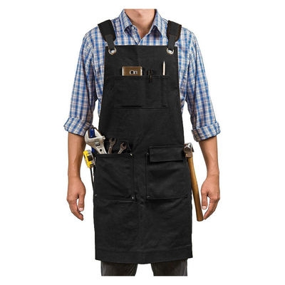Restaurant Bar Essentiel Lavé toile Chef Bib tablier avec poche à outils et logo personnalisé