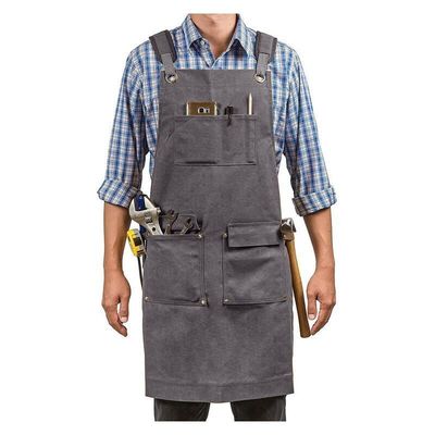 Restaurant Bar Essentiel Lavé toile Chef Bib tablier avec poche à outils et logo personnalisé