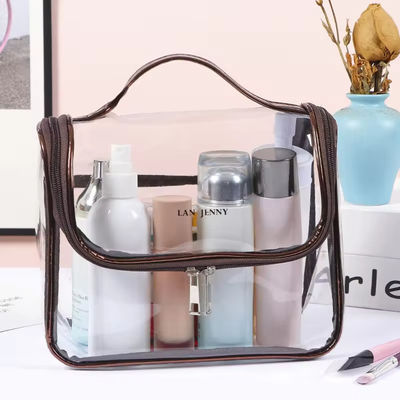 Commercialiser des produits de beauté transparents pour les voyages toilettes en PVC sac cosmétique sur mesure pour les voyages