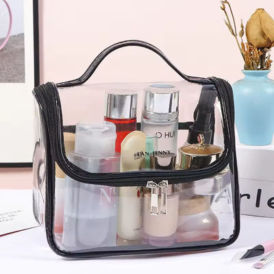 Commercialiser des produits de beauté transparents pour les voyages toilettes en PVC sac cosmétique sur mesure pour les voyages