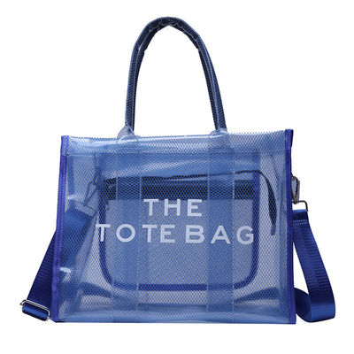 Toutes les saisons mode style grande capacité imprimé pliable transparent sac de shopping en PVC