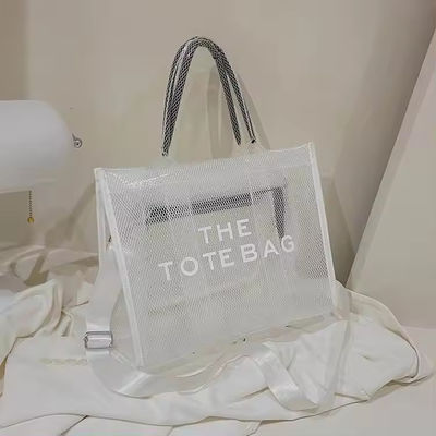 Toutes les saisons mode style grande capacité imprimé pliable transparent sac de shopping en PVC