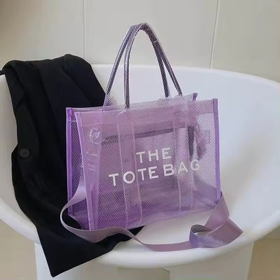 Toutes les saisons mode style grande capacité imprimé pliable transparent sac de shopping en PVC