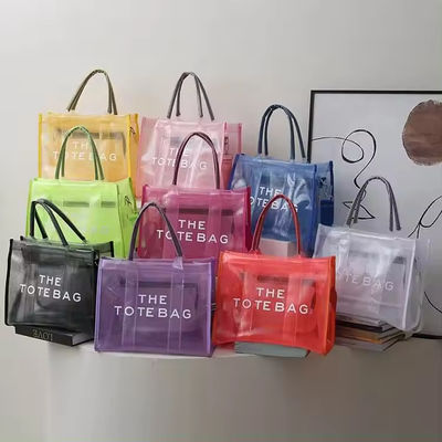 Toutes les saisons mode style grande capacité imprimé pliable transparent sac de shopping en PVC