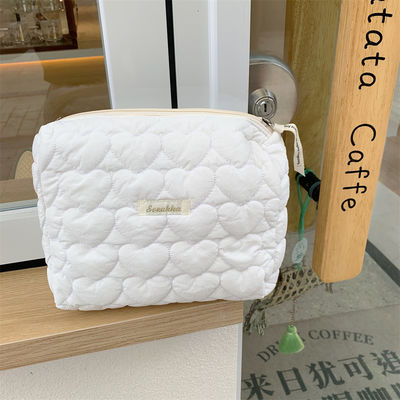 Polyester Logo personnalisé Pouf puff pouf pouf de grande capacité maquillage sacs à couette étui cosmétique