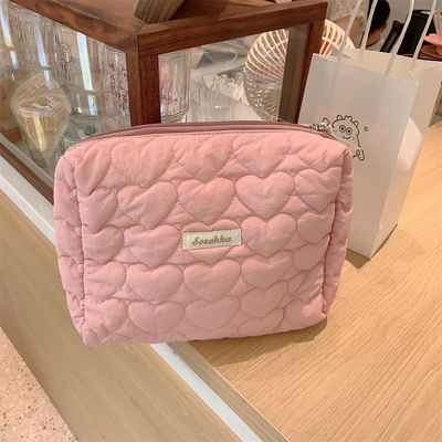 Polyester Logo personnalisé Pouf puff pouf pouf de grande capacité maquillage sacs à couette étui cosmétique