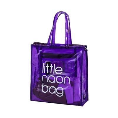 Sac en PVC transparent pour la plage d'été Logo personnalisé imperméable à l'eau Grande taille Couleur de bonbon