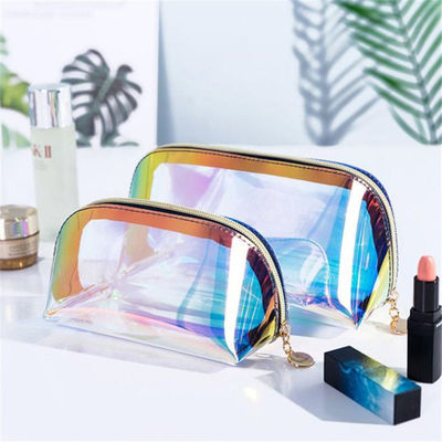 Logo personnalisé imprimé laser transparent PVC imperméable sac de toilette de voyage pour les produits