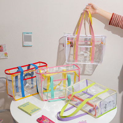 Sac à main en PVC transparent, couleurs de bonbons claires, en forme de U, sac à main pour femmes