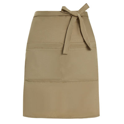 Logo personnalisé Vie quotidienne Unisexe personnalisé Serveur blanc imperméable à l'eau demi-polyester tablier