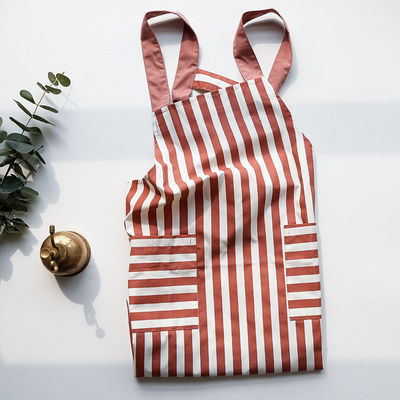 Logo personnalisé, tablier en coton imprimé, tablier en toile professionnel, uniforme de serveur, tablier pour femme
