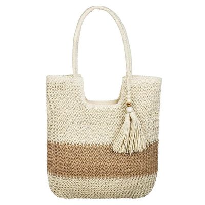 Sacs à paille raffia d'été OEM / ODM Acceptable pour les dames de mode Sac de plage à crochet