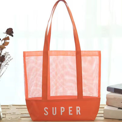 Polyester Matériau principal personnalisé ultra-légère grande personnalisée beach mesh sac à main