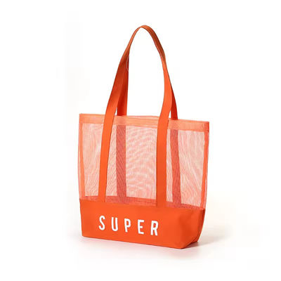 Polyester Matériau principal personnalisé ultra-légère grande personnalisée beach mesh sac à main