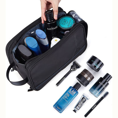 échantillon grande capacité séparation humide et sèche sac de toilette imperméable polyester homme sac de rangement avec logo personnalisé
