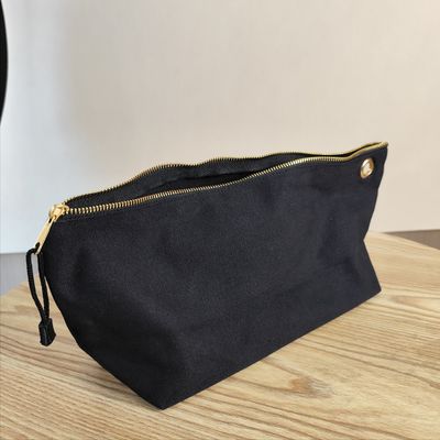 OEM/ODM Accepté Logo personnalisé imprimé sur toile Fermeture à glissière Sac de maquillage pour le stockage de crayons et de pièces