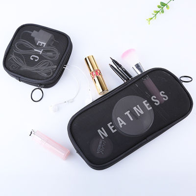 Mini sac de rangement portable pour les kits de voyage à logo personnalisé en maille de nylon transparente imperméable