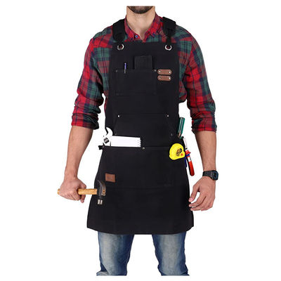 Logo personnalisé De luxe en toile cirée tablier de travail avec poches et boucle de dégagement rapide