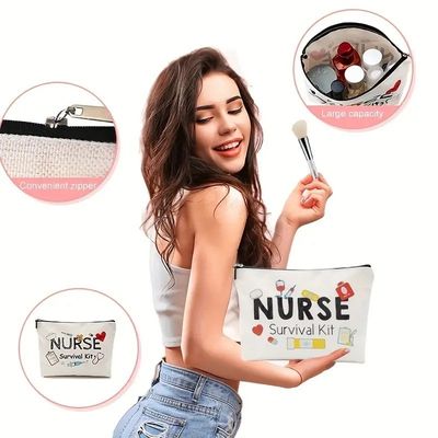 Logo personnalisé sac de rangement imprimé toilette maquillage de voyage sac de toilette recyclable sac cosmétique en coton