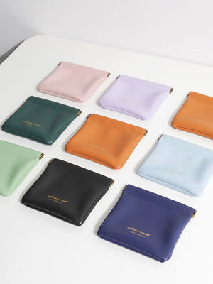 Logo personnalisé Imprimer petit sac de rangement en cuir en PU avec motif de lettre et logo personnalisé