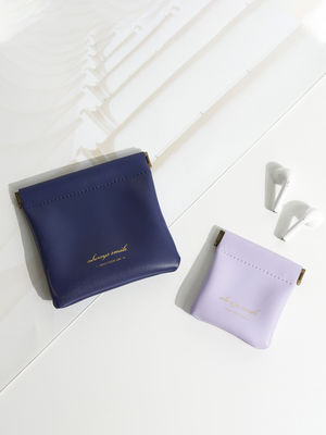 Logo personnalisé Imprimer petit sac de rangement en cuir en PU avec motif de lettre et logo personnalisé