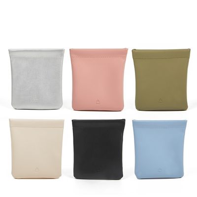 Logo personnalisé Imprimer petit sac de rangement en cuir en PU avec motif de lettre et logo personnalisé