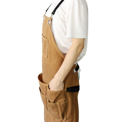 Logo personnalisé imprimé toile Chef coton cire tablier travail lourd cuisine tablier bar