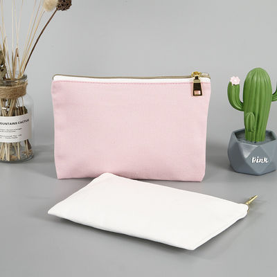 Fermeture à fermeture éclair Sac cosmétique double face pour accessoires en toile de coton écologique