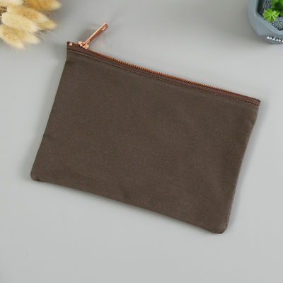 Fermeture à fermeture éclair Sac cosmétique double face pour accessoires en toile de coton écologique