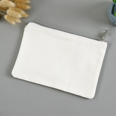 Fermeture à fermeture éclair Sac cosmétique double face pour accessoires en toile de coton écologique