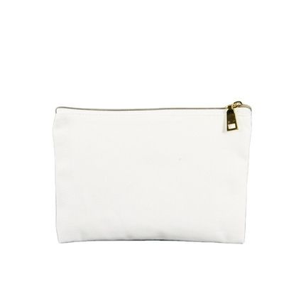 Fermeture à fermeture éclair Sac cosmétique double face pour accessoires en toile de coton écologique