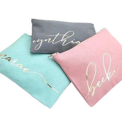 Logo personnalisé imprimé sac de maquillage à fermeture à glissière avec matériau écologique et durable
