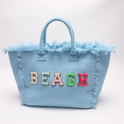 Le plus récent mode Keymay Tassel Fringe Gros sac à dos en toile avec deux poignées / sangles