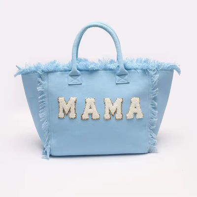Le plus récent mode Keymay Tassel Fringe Gros sac à dos en toile avec deux poignées / sangles