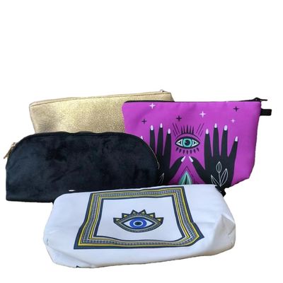 Promotion du magasinage Beauté Polyester Fermeture à glissière Maquillage de voyage Sac cosmétique de taille moyenne