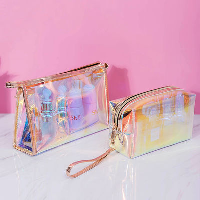 TPU sac cosmétique transparent Logo personnalisé Sac cosmétique laser multifonctionnel