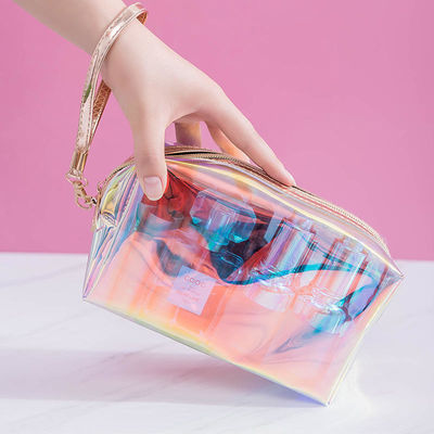 TPU sac cosmétique transparent Logo personnalisé Sac cosmétique laser multifonctionnel