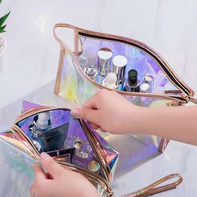 TPU sac cosmétique transparent Logo personnalisé Sac cosmétique laser multifonctionnel