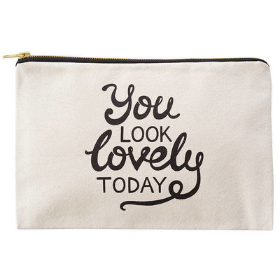 Sac cosmétique à fermeture à glissière en toile de coton recyclé de couleur personnalisée pratique pour les voyages