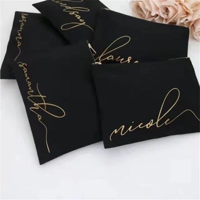 Cadeaux personnalisés pour les demoiselles de mariée Sacs de maquillage en toile vierge avec fermeture à glissière personnalisés