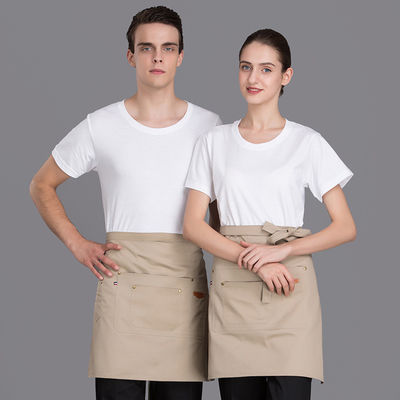 Polyester coton mélange demi taille tablier avec matériel denim et impression de logo personnalisé
