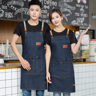 Logo personnalisé imprimé coton denim tablier idéal pour les environnements de restaurant et de bar occupés