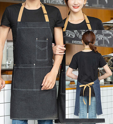 Logo personnalisé imprimé coton denim tablier idéal pour les environnements de restaurant et de bar occupés