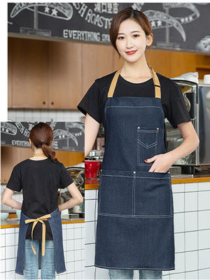 Logo personnalisé imprimé coton denim tablier idéal pour les environnements de restaurant et de bar occupés