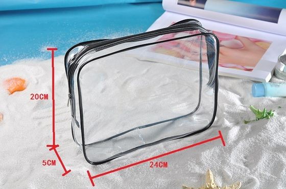 3-Pc sac cosmétique transparent en cristal pour les voyages et les articles de toilette OEM / ODM acceptable