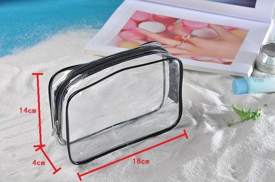 3-Pc sac cosmétique transparent en cristal pour les voyages et les articles de toilette OEM / ODM acceptable
