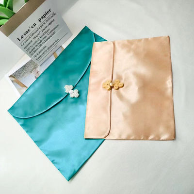 Sac enveloppe satiné élégant pour logo personnalisé Flip sac à poussière Perruque sous-vêtements écharpe emballage