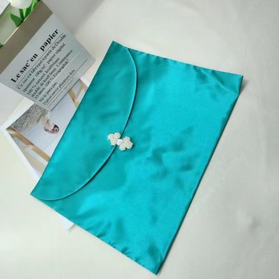 Sac enveloppe satiné élégant pour logo personnalisé Flip sac à poussière Perruque sous-vêtements écharpe emballage